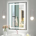OKPAL 26x40 LED Bathroom Mirror, Frontlit & Backlit Lighted Bathroom Mirror, LED Vanity Mirror with Lights, Anti-Fog, Dimmable 3 Colors, Shatterproof, Horizontal/Vertical
