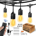 150FT String Lights for Outside Remote Controlled Waterproof with 48pcs Replaceable S14 Warm Bulbs for Patio, Gazebo, Pergola, Backyard Bistro Lights, 2200K, Linkable, 1-Pack