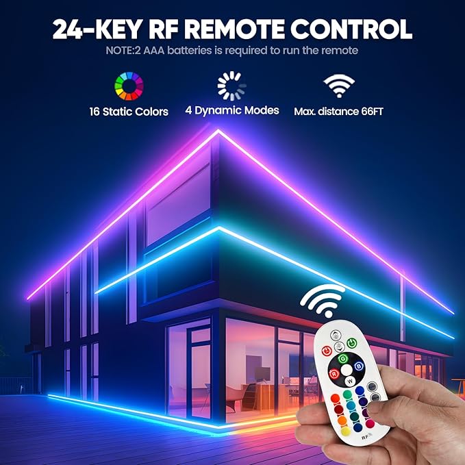 GZBtech RGB Neon Controller Kit with Remote & Power Supply, Only Vivid RGB Neon Rope Lights