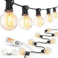 GOOTHY G40 LED Outdoor String Lights, 50Ft Patio String Lights Waterproof with 52 Shatterproof Globe Bulbs, Hanging Outdoor Lights for House Backyard Party Cafe Balcony Porch Christmas Decor, Black