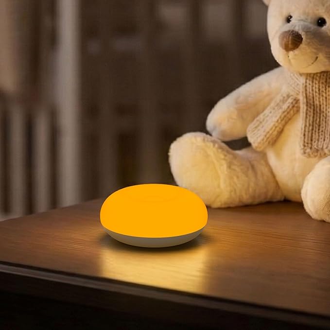 Baby Night Light, 0 Blue Light Nursery Night Egg Light for Breastfeeding, 1800K Amber BPA-Free Silicone Lamp with Child Lock, Dimmable Touch & Flip Control, Rechargeable Bedside Light for Kids Toddler