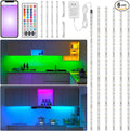 RGBW Under Cabinet Lighting Kit with App and Remote Control 6 PCS LED Strip Lights for Kitchen Cabinet, Counter, TV Shelf, Desk, Music Sync, Color Changing, ETL Listed Power Supply, 9.8ft
