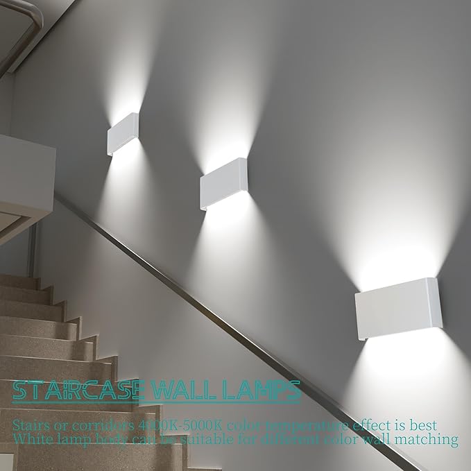 Modern LED Wall Sconce, 15W 5CCT 3000K-6500K, Dimmable Up Down Light, Hardwired Indoor Wall Light Fixture for Bedroom Hallway, 11 in, Sandy White (1 Pack)