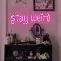 Stay Weird Neon Sign Pink Neon Signs for Wall Decor Neon Light Sign with USB Neon Lights LED Neon Sign for Bedroom Living Room Study Room LED Signs for Wall Decor Birthday