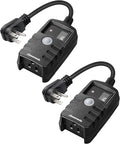 DEWENWILS Light Timer Outdoor Weatherproof, Countdown Photocell Sensor Timer with Electrical Grounded Outlets for String Light, 13 A, 1/2 HP, UL Listed 2 Pack