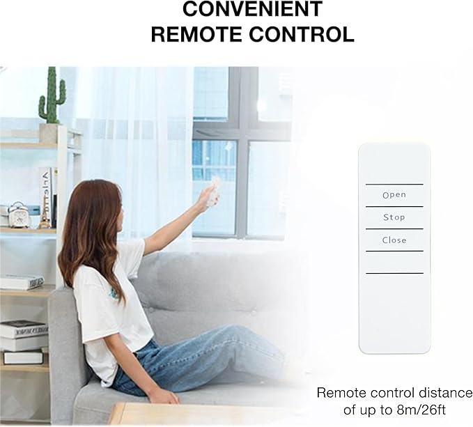2PCS Automatic Curtain Opener, Electronic Curtain Opener, Robot Curtain Opener with Remote Control(only) for Roman Rod/I-Shaped/U-Shaped Tracks, Easy Installation Long Performance