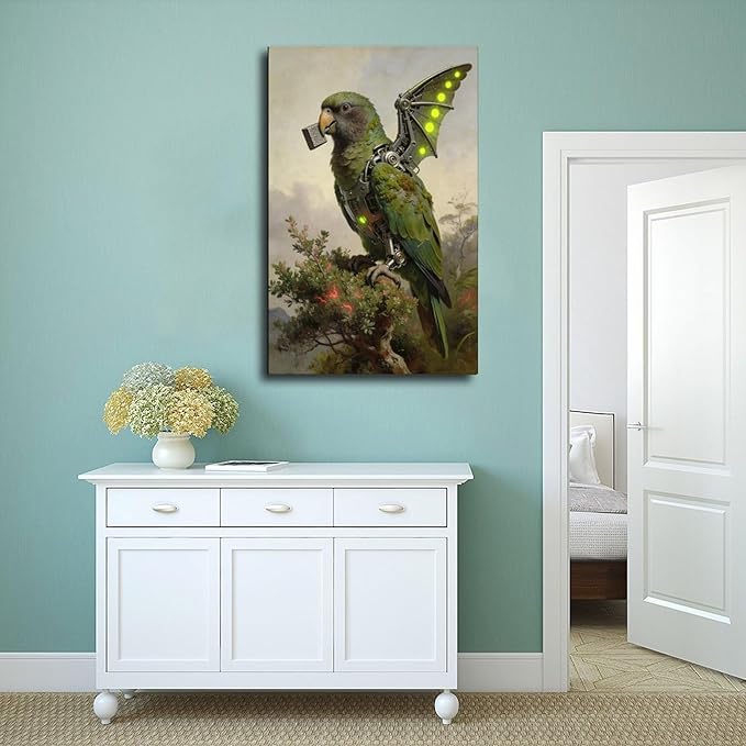 Framed Mechanical Fantasy Wall Art for Modern Living Room Industrial Sci Fi Decor Statement Piece 24x36inch(60x90cm)