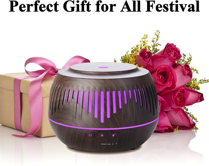 Humidifiers for Bedroom Large Room Home Whole House Baby Kids Plants,Cute Aromatherapy Diffuser 500ml Ultrasonic Cool Mist Humidifier Quiet,Essential Oil Diffusers with LED Night Light Remote