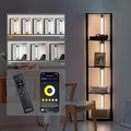 FENLO Dimmable LED Corner Floor Lamp with Shelves, Corner Shelf Floor Lamps for Living Room, LED Corner Display Shelf with Lights and Adjustable Color Temps, App/Remote Control - Fancy Edge Pro