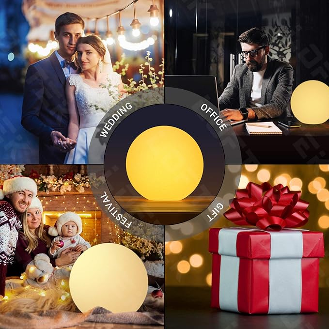 LOFTEK 16-inch Large Nursery Night Light Ball: 16 Colors Change Floating Light with Remote Control, Rechargeable and Waterproof Night Lights,for Home Decor Study Area, Living Room