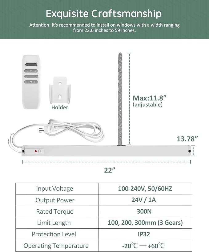 Yoolax Smart Motorized Window Opener, Automatic WiFi Window Closer, Electric Skylight Chain Opener, APP & Voice Control Adjustable Travelling Distance