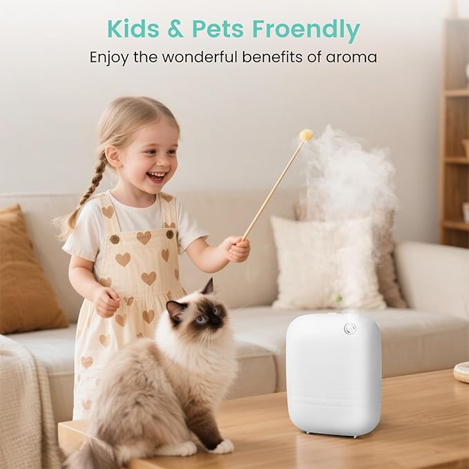 2026 Upgraded 2000 Sq.Ft Coverage HVAC Waterless Essential Oil Diffuser with Bluetooth Control, 400ML Smart Scent Air Machine for Home, Hotel, Whole House, Cold Air Tech (No Oils) White