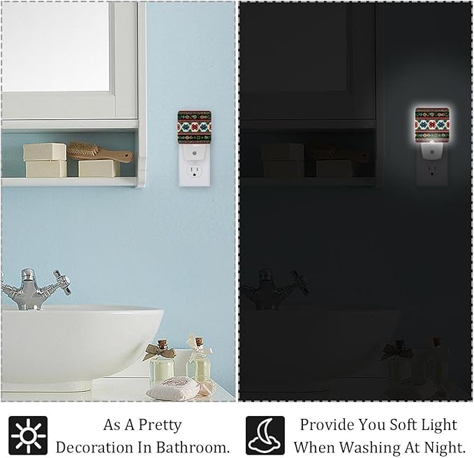 Plug in Night Light, Traditional (2) LED Night Lights with Dusk to Dawn Sensor, Mini Light for Nursery Kids Room Hallway Kitchen, 2 Pack