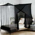 Canopy Bed Curtains 4 Corners Mosquito Net Mosquiteros para Camas Bed Canopies Netting Bed Drapes Rectangular Mosquito Mesh for Patio Gothic Outdoor Travel Home Decor（L75 X W35 X H63,1 Opening,Black）