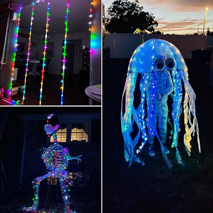 2 Pack RGB Fairy Lights, 32.8FT Total Color Changing Fairy Lights with Remote Control, USB Powered String Lights for Bedroom, Party, Christmas Decor