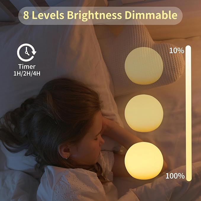 LED Ball Light,6-Inch Cordless Orb Light with Remote,16 Color Changing Night Light for Kids,Rechargeable Mood Lamp,IP68 Waterproof for Home,Party,Pool,Christmas Decor