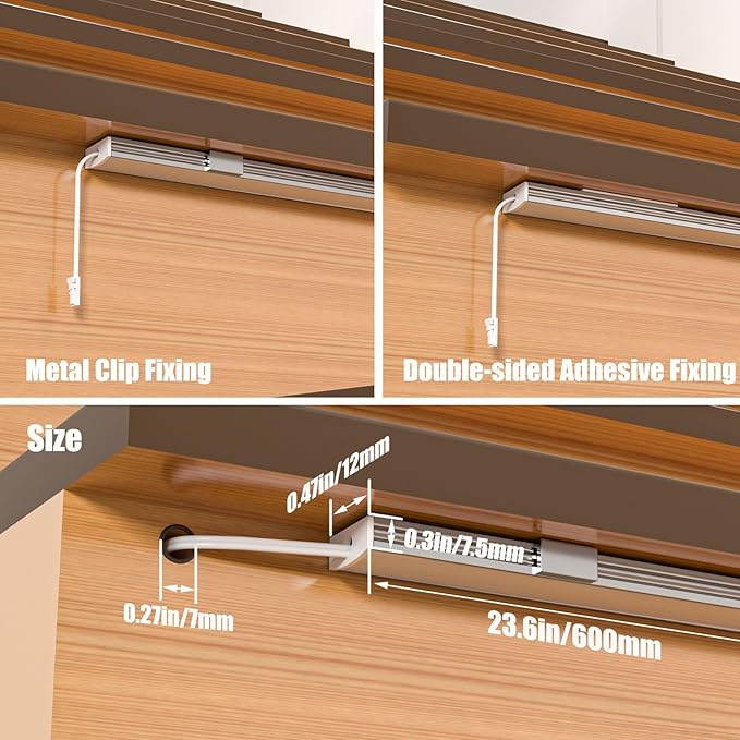 Motion Sensor with Daylight Sensor LED Stair Light Kit KMG-4233, Multiple Functions with Switch Panel Control, 23.6 Inches Light Bar for Indoor Use (Cool White 6000K, 16 Stairs)