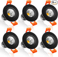 inShareplus 2 Inch LED Downlight, 3W Recessed Lighting COB Dimmable, Ultra Thin Recessed Light 4000k Natural White, CRI80, Black Trim, Ceiling Lights with LED Driver, 6 Pack