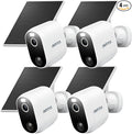 Security Cameras Wireless Outdoor-Solar&Battery Powered 2K 2.4G Cameras for Home Security, Instant Alert, AI Human Detection, Color Night Vision, 2-Way Talk, SD Storage, Work with Alexa, Z1 4P