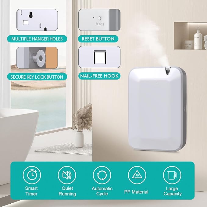 Smart Scent Air Machine for Home, 500ML/2500 Sq. Ft HVAC Professional Waterless Essential Oil Diffuser with Cold Air Technology, Bluetooth Fragrance Diffuser for Large Room, Hotel, Office, Spa