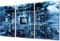 3 Pieces Canvas Prints Wall Art CPU Concept Modern House Decor Computer Chip Poster Canvas Wall Art Electronic PC Living Room Bedroom Decoration Artwork Painting Framed Ready to Hang(24"Wx36"H)
