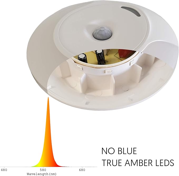 emagine A Sleep Aid Amber LED Motion Sensor Night Light Plug in for Bedroom with Dusk to Dawn Motion Activated Auto Sensor, Promotes Melatonin Production and Healthy Sleep, ON-Off-Auto Toggle, 2-Pack
