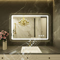 24"x36" Black Framed LED Bathroom Mirror, Lighted Wall Mounted Bathroom Mirror with Built-in Bluetooth Speaker Control, 3 Colors Temperature & Dimmable, Anti-Fog Vanity Mirror for Bathroom
