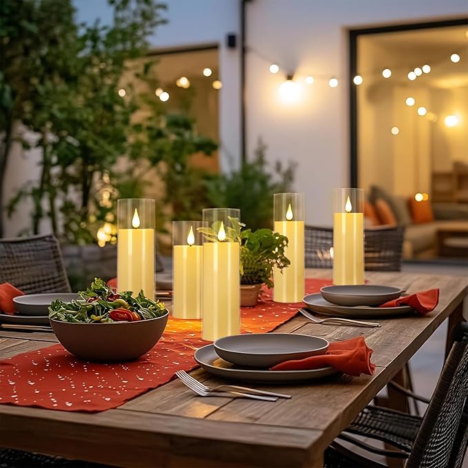 24-Pack LED Flameless Candles(14/16/18cm) with 4 Timers Remote - 3D Flickering Flame, Clear, Perfect Decor for Home & Events.