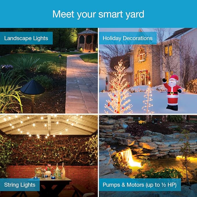 Lutron Caseta Outdoor Smart Plug Weatherproof+ and Pico Smart Remote, for Landscape and String Lighting, P-PKG1OUT-BL, Black