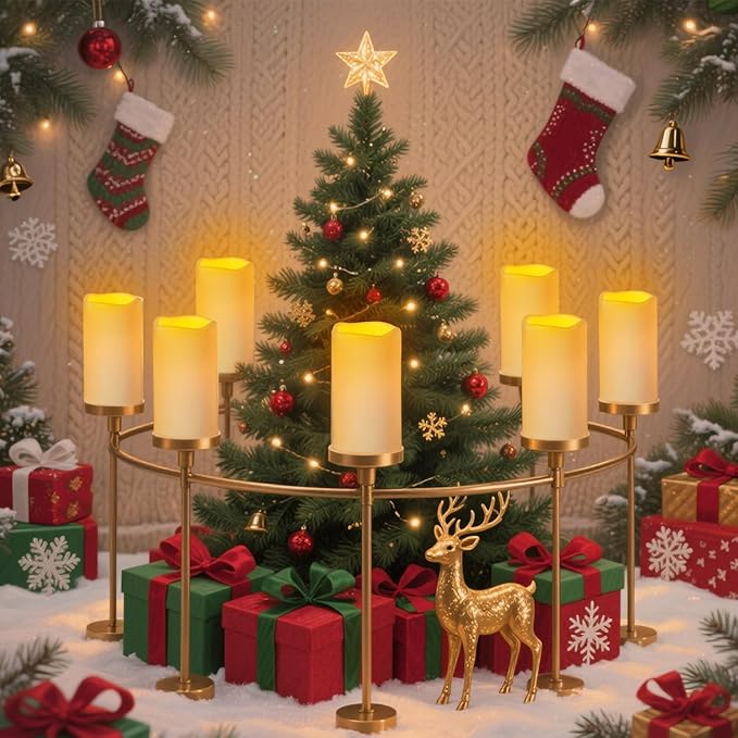 Flickering Flameless Candles Outdoor Indoor Large (D 3" x H 6") LED Candles, 2Pcs Pillar Outdoor Indoor Battery Operated Candles with Remote for Home Wedding/Christmas/Holiday Décor