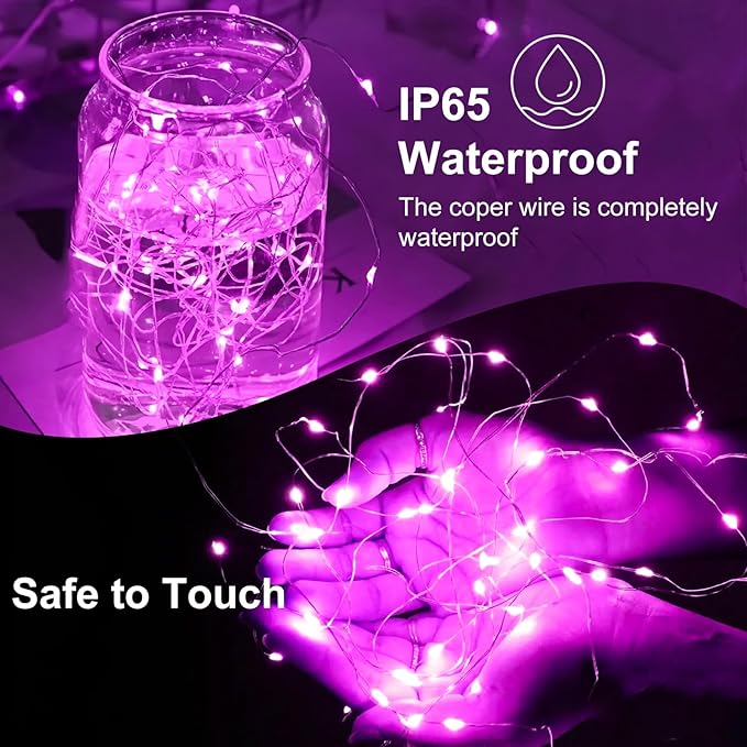 24Pack Fairy Lights Battery Operated, 7ft 20 LED 3 Modes Speed Twinkle Mini String Lights Waterproof Silver Wire Firefly Starry Lights for Mason Jars Wedding Party Christmas Decorations