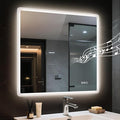 STARLEAD 36"x36" LED Bathroom Mirror with Bluetooth Speaker, Dimmable Lighting, 3 Color Temperature, Anti-Fog, Touch Control, Wall Mounted Vanity Mirror for Daily Routines