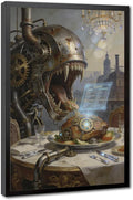 Framed Steampunk Fantasy Wall Art for Living Room And Dining Room Vintage Industrial Decor 12x18in