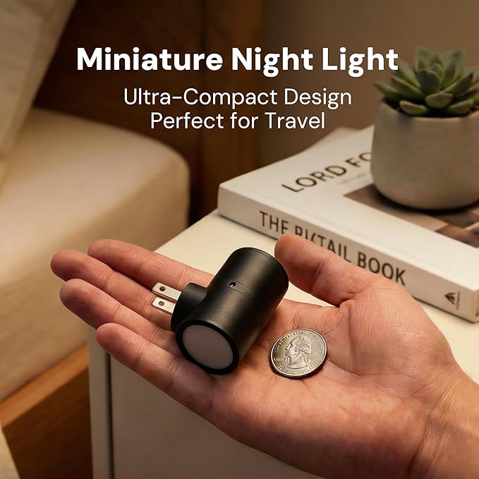 L LOHAS LED Night Light, Night Lights Plug into Wall, Light Sensor, 2 Level Brightness, Soft White 3000K, Mini Rotating Nightlight Plug in Wall for Adult Kids Hallway Bedroom Bathroom Stairway, 2 Pack
