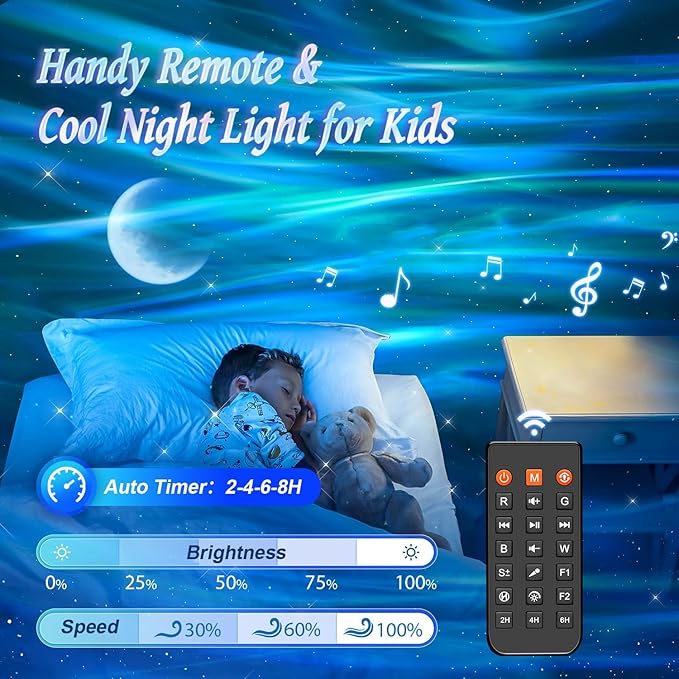 Northern Lights Projector Birthday Gifts for Him Galaxy Projector for Bedroom, 300+Colors Modes Aurora Light,15White Noise&Bluetooth Star Projector Galaxy Lights, Remote Ambient,Gifts for Boy