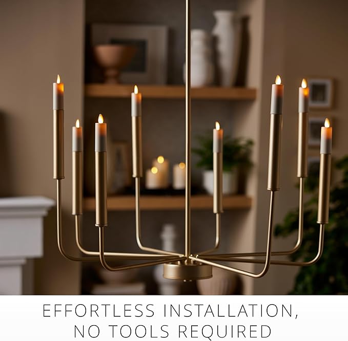 Luminara Set of 2 Pearl Ivory Flameless Candle E12 Taper Bulbs Flat Top - 1" x 4" for Chandeliers, Wall Sconces and Lighting Fixtures