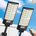 Solar Street Lights Outdoor, Solar Lamp IP66 Waterproof Security Flood Light Dusk to Dawn, Motion Sensor with Remote Control for Garage Yard Parking Lot Garden, 2 Pack