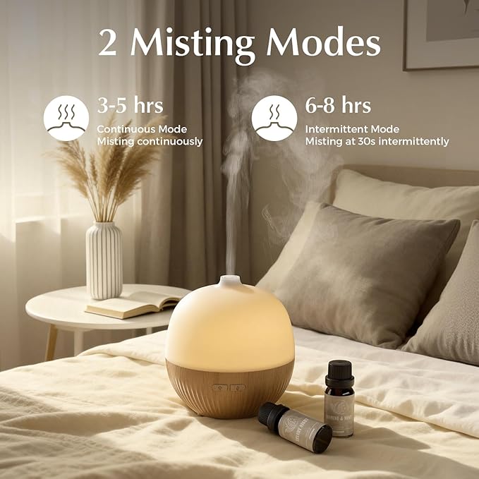 ARVIDSSON Essential Oil Diffuser 2 Pack, 100ml Aromatherapy Diffuser with Mood Light, Ultrasonic Oil Diffusers for Home, Small Diffuser for Essential Oils, Gift for Women