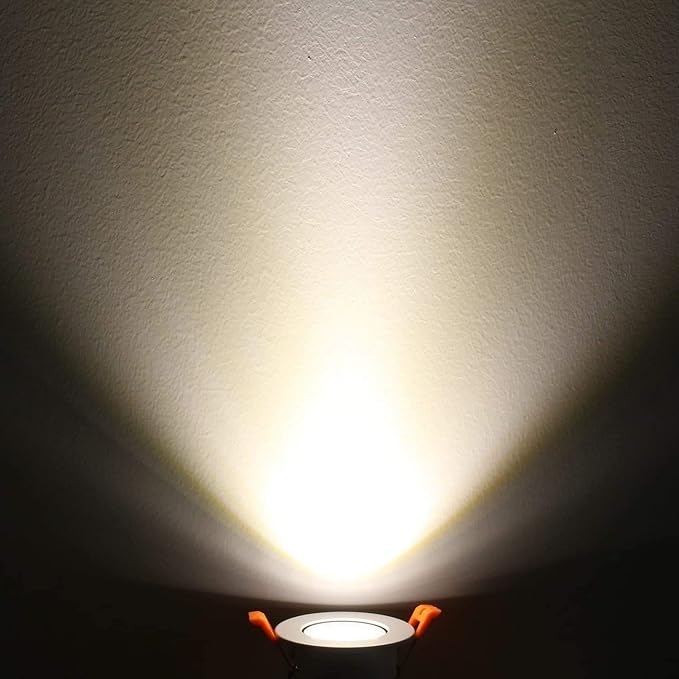 LightingWill 2inch LED Dimmable Downlight, 3W COB Recessed Ceiling Light, Natural White 4000K-4500K, CRI80, 25W Halogen Bulbs Equivalent, Black (4Pack)