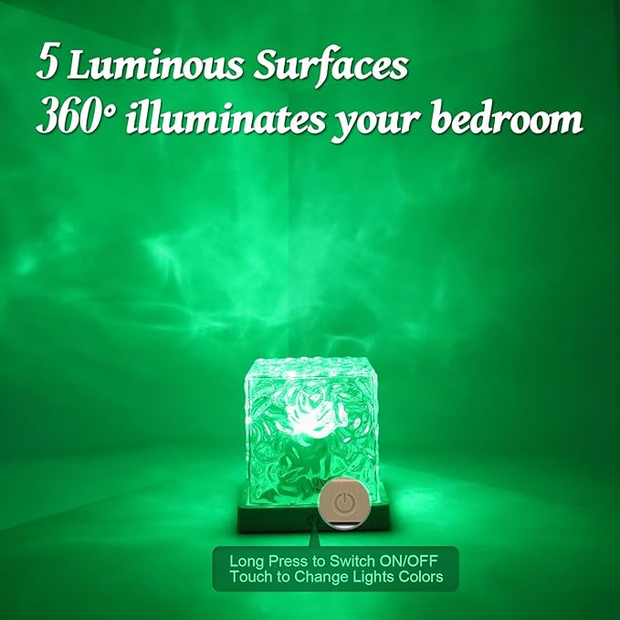 ELOUYCKE Ocean Wave Projector Light, 16 Colors Galaxy Projector Night Light Water Ripple Lamp Ambient Lighting with Remote Control, Mood Lights for Bedroom Shower Office Bar Game Room Kids Gifts