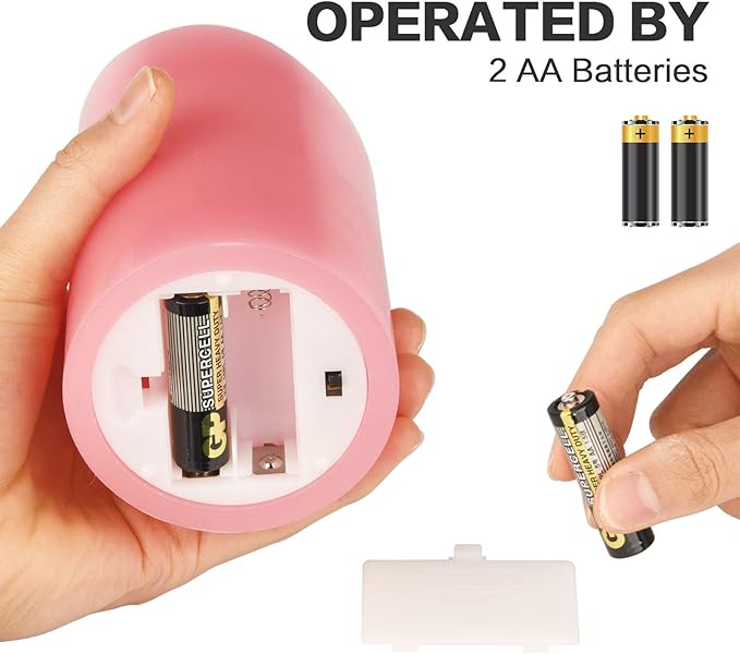 3" x 4" 5" 6" Set of 3 Flickering Flameless Candles Battery Operated Pillar Real Wax Electric LED Candle Set with Remote Control and Timer (Pink)