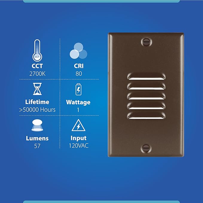 STP2 Vertical Louvered Oil-Rubbed Bronze LED Step Light with Photocell (STP2L120VOBPC)