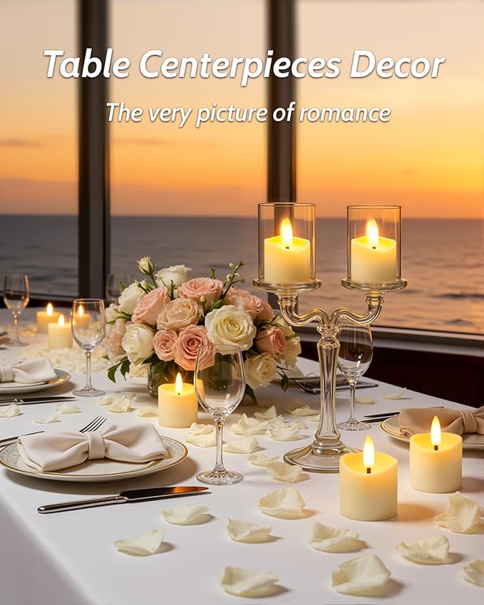 Rechargeable Flameless Candles with Remote Timer, 1.5"x2" LED Votive Fake Candles, Flickering Tea Lights Candles Battery Operated for Wedding Party Windows Table Home Decor Easter (6 Pack)