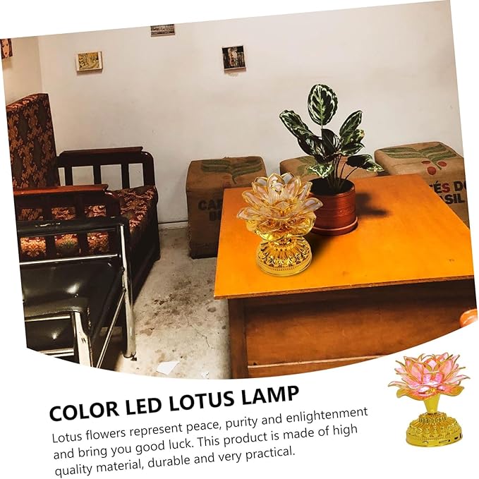 1pc Lotus Shaped Led Buddha Lamp for Home Decoration Color-Changing Meditation Light for Buddhist Source Buddha Melodies Elegant Room Decor