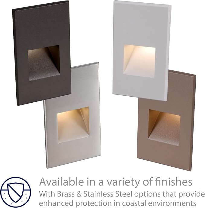 WAC Landscape Lighting, LEDme 120V LED Vertical Indoor and Outdoor Step and Wall Light 3000K Built-in LED in Stainless Steel