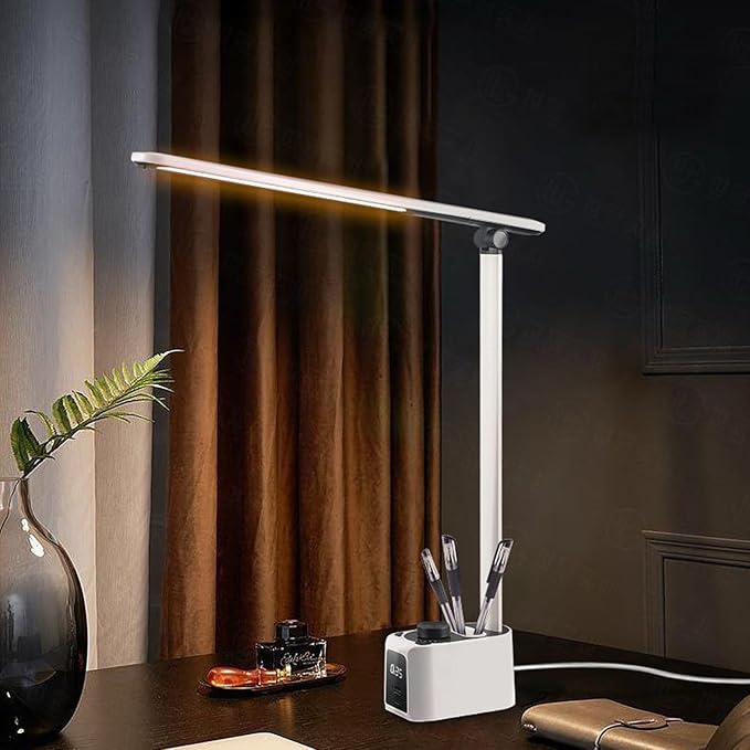 Pssopp LED Desk Lamp, 5 Color Temperatures Adjustable 18W Eye Caring Table Reading Lamp for Home Study and Office (T221012)