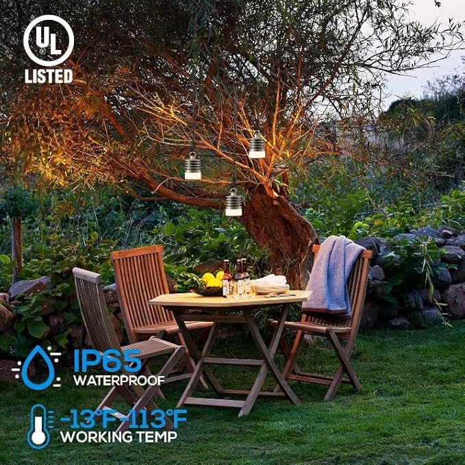 LEONLITE Low Voltage Hanging Lights, 12V Pendant Lights Outdoor, LED Landscape Hanging Lights for Gazebo Tree Porch, UL Listed, Aluminum, IP65, 320lm, 2700K Soft White, Brass Bronze, Pack of 4