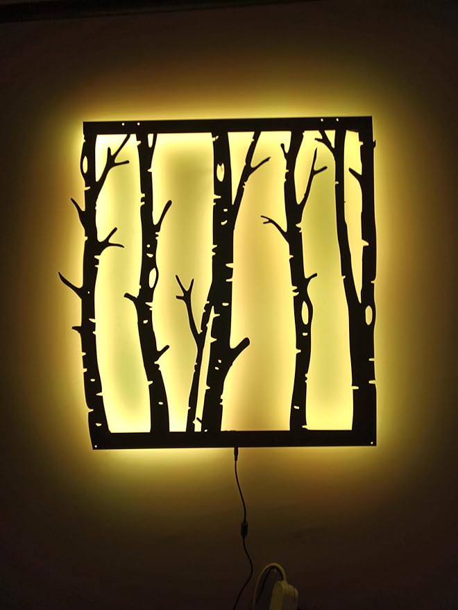 Led Tree Branch Lights For Wall, Tree Branches Metal Wall Art With Rgb Color Changing Led, Metal Wall Decor, Tree Branches Rgb Light Sign, Tree Neon Light Sign, Tree Wall Sign, 6 inches