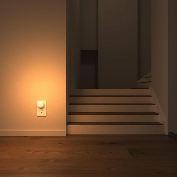 DEWENWILS Plug in Night Lights into Wall, Dusk to Dawn Sensor, 360° Rotating LED Nightlights for Kids, Adults, Bedroom, Hallway, Bathroom, Stairways, Warm Light, UL Listed, 4 Pack