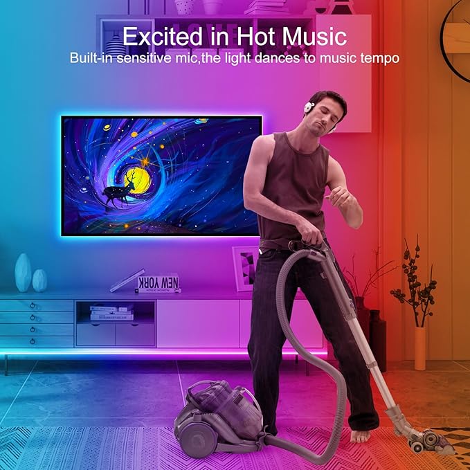 SUPERNIGHT 131.2FT Led Light Strips, 4 Rolls of 32.8FT 5050 300 Led Strip RGB, Color Changing Led Rope Lights, TV LED Backlight Decor, Led Tape Light for Bedroom, Party